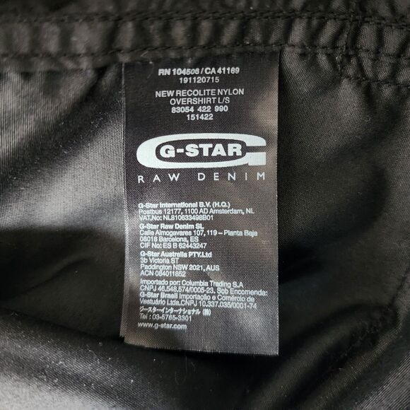 G Star Raw Jacket Mens Large Black Nylon Overshirt G-Star Recolite Tactical - Picture 7 of 13
